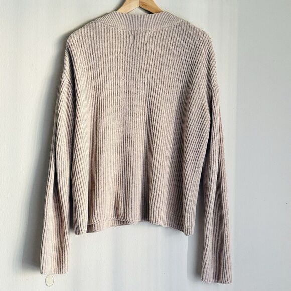 Pact V-Neck Cable Knit Sweater Organic Cotton Wool Size S Beige Sustainable - Picture 10 of 14
